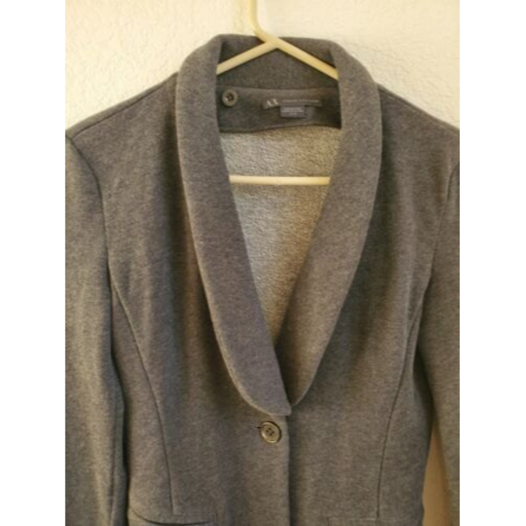 A|X Armani Exchange Women's Fitted‎ Blazer Jacket Grey Knitted Size XS w/… - Picture 3 of 8